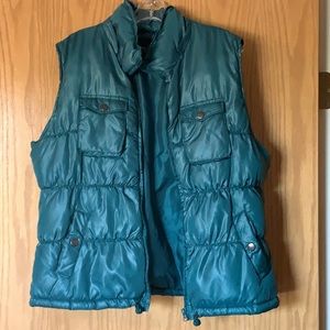 Faded Glory puffer vest teal color shiny